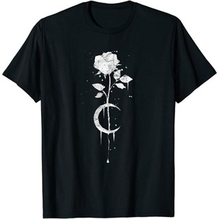 [S-5XL] Limited เสื้อยืดลําลอง แขนสั้น พิมพ์ลาย Ocult Moon Rose Witchcraft แม่มด สไตล์วินเทจ โกธิค แฟชั่นฤดูร้อน สําหรับ