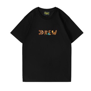 ❤❀ [พร้อมส่ง] ❤ เสื้อยืดแขนสั้น ผ้าฝ้าย ทรงหลวม พิมพ์ลายตัวอักษร Drew House High Street แฟชั่นสําหรับผู้ชาย และผู้หญิง