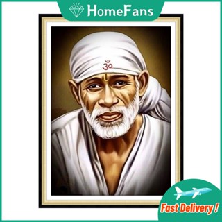 【HF】ภาพวาดปักเพชร ลาย Satia Sai Baba 5D ขนาด 30x40 ซม. 40x50 ซม. สีขาว สําหรับผู้ใหญ่ ตกแต่งบ้าน