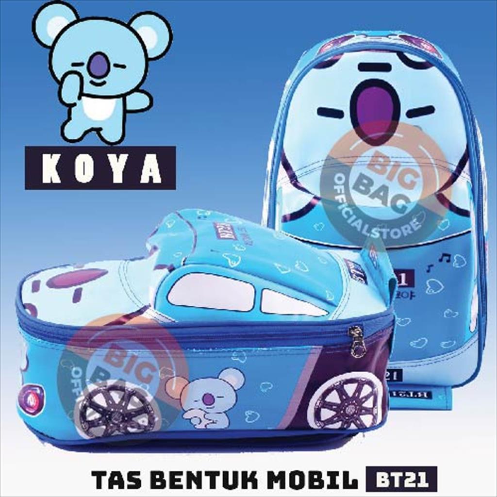 FS 789 - BT Elsa การ์ตูนเด็กกระเป๋าเป้สะพายหลังรถรูปร่างกระเป๋านักเรียนสําหรับเด็กชายและเด็กหญิง PAU