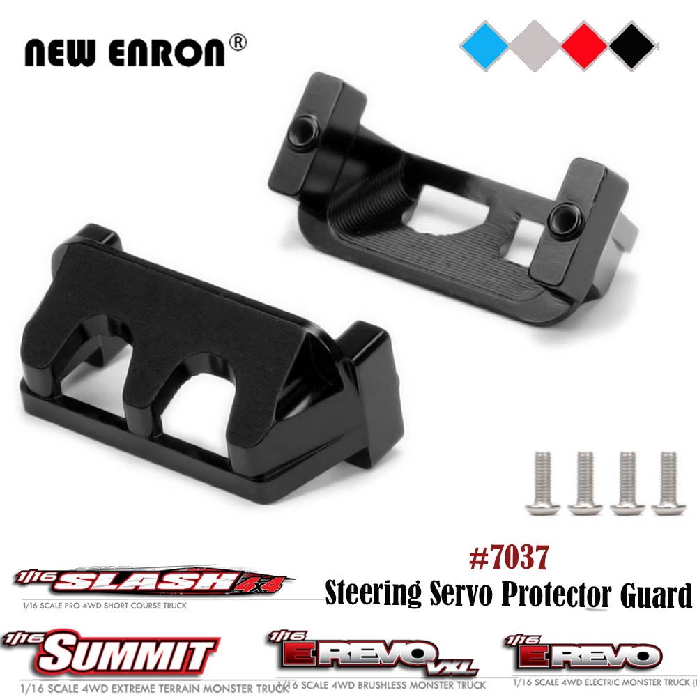 2Pc RC พวงมาลัยเซอร์โวการ์ดป้องกัน Guards 7037 อลูมิเนียมสำหรับรถบรรทุกสั้น Rc Traxxas 1/16 ERevo 71