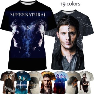 ใหม่ เสื้อยืดลําลอง แขนสั้น พิมพ์ลาย TV supernatural 3D สไตล์ฮาราจูกุ แฟชั่นฤดูร้อน