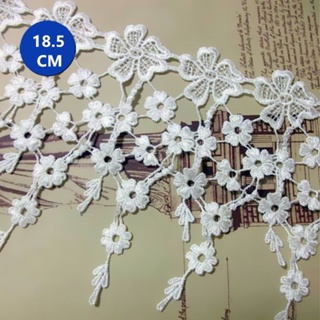 18.5cm Flower Tassel Lace Ribbon Water Soluble lace DIY Trim Garment Sewing Accessories LY