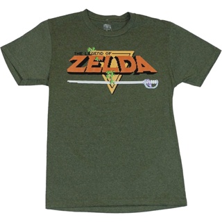 [S-5XL] Legend of Zelda Mens T-Shirt - Classic NES Title Screen 8-Bit Image