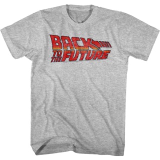 Vintage Logo Back To The Future T-Shirt เสือยืดผู้ชาย เสื้อผู้ชายเท่