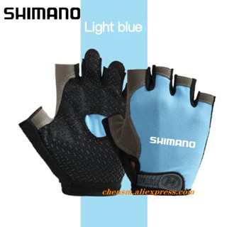 Shimano ถุงมือครึ่งนิ้ว กันลื่น เหมาะกับใส่เข้ายิม ฟิตเนส ตกปลา สําหรับผู้หญิง และผู้ชาย