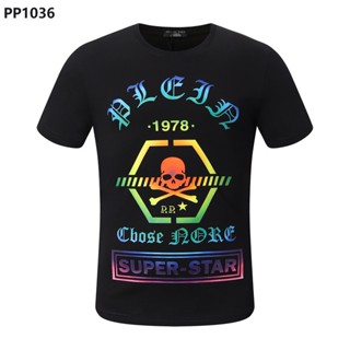 New Style Harajuku PHILIPP PLEIN Men T-Shirt Street Wear Short-Sleeved PP Cotton Round Neck Men Letter Print Tops p_01