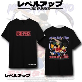 [S-5XL] เสื้ออนิเมะ One Piece Monster Trio Luffy Zoro และ Sanji One Piece