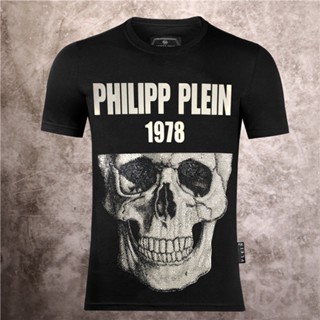 PHILIPP PLEIN T Shirt Skull Half Sleeves Bottoming Shirt Round-Neck Casual Mens Clothing_01