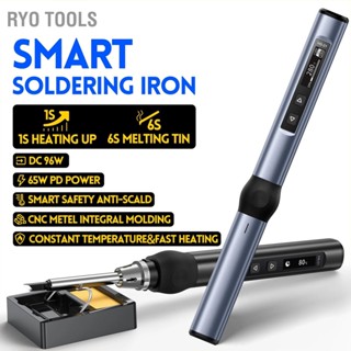 Ryo Tools ชุดหัวแร้งไฟฟ้าดิจิตอลพร้อมปลายขาตั้ง สายเคเบิล Type C หัวแร้งเชื่อมแบบพกพา DC9‑24V