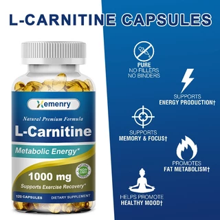 L-Carnitine Capsules 1000 มก. ลดน้ำหนัก เผาผลาญไขมัน สนับสนุนพลังงาน เพิ่มกล้ามเนื้อ เพิ่มการเผาผลาญ อาหารเสริมกีฬา