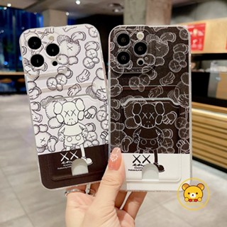 เคสโทรศัพท์มือถือแบบนิ่ม TPU ลาย KAWS พร้อมช่องใส่บัตร สําหรับ Samsung Galaxy A73 A72 A52 A52S A50 A50S A30S A71 A51 4G A54 A53 A34 A33 A32 M32 5G