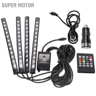 Super Motor รถ LED Strip Light  4pcs 48 ไฟภายในรถเพลงหลากสี