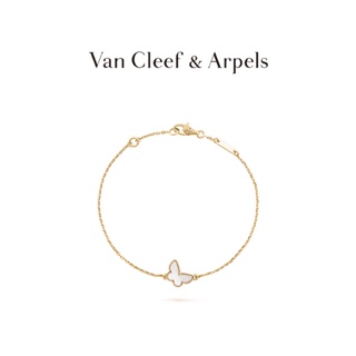 [พร้อมกล่องบรรจุภัณฑ์] Vca Van Cleef &amp; Arpels Alhambra สร้อยข้อมือ ผีเสื้อ สี่ใบ นําโชค สีเหลือง K Gold