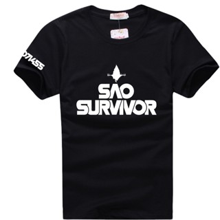 เสื้อยืด พิมพ์ลายการ์ตูน Sword Art Online SAO Survivor สําหรับผู้ชาย