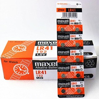 ถ่าน ถ่าน maxell LR41 ,LR43, LR44, LR1130 Alkaline 1.5V แท้100% จำหน่ายยกแผง มี10ก้อน(ถ่านกระดุมใช้งานดีเยี่ยม)