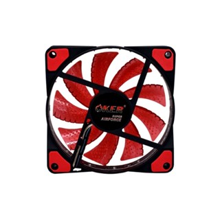 (609)OKER G1228 RED SUPER AIRFORCE FAN LED มีไฟ พัดลมระบายความร้อน รับประกัน 1ปี