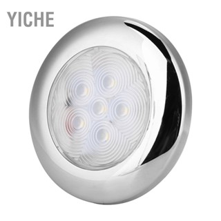 YiChe สำหรับเรือเดินทะเล เรือยอร์ช 6 ไฟ LED ทรงโดม หลอดไฟ 12V DC สแตนเลส สีขาว