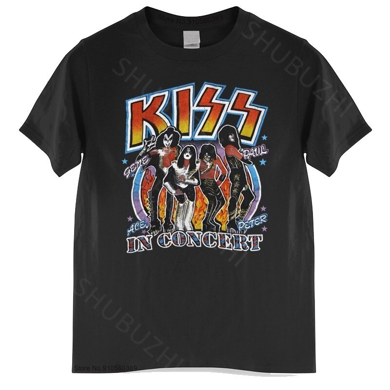 KISS Style T-Shirt Vintage tshirt 1979 Alive In '79 Tour Gene Shubuzhi T shirt cotton men t-shirts_01