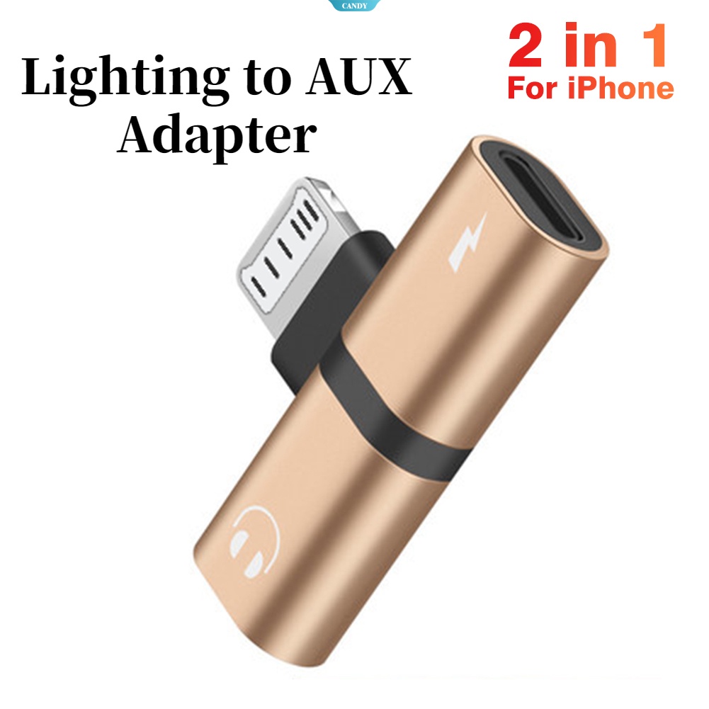 อะแดปเตอร์แจ็คเสียงหูฟัง AUX แบบคู่ สําหรับเชื่อมต่อ IPhone [CAN]