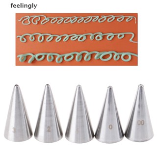 {FEEL} 5Pcs Round Fine Hole Icing Piping Nozzles Cream Tips Decorag Pastry Tools {feelingly}