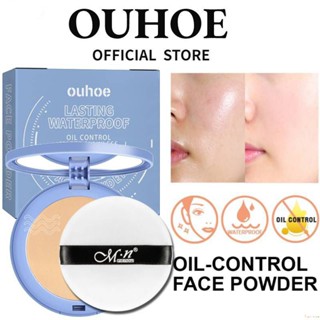 ♕Ouhoe แป้งแต่งหน้าเค้ก Flawless Natural Oil Control น้ำหนักเบาติดทนนาน Breathable Brightening Face แต่งหน้า3สี Wfuture♕