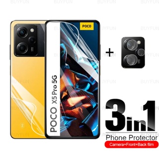 3in1 Front Back Soft Hydrogel Film Screen Protector + lens film For 	Xiaomi Poco X5 x4 F4 m5 M4 Pro c31 C40 C50 4G 5G