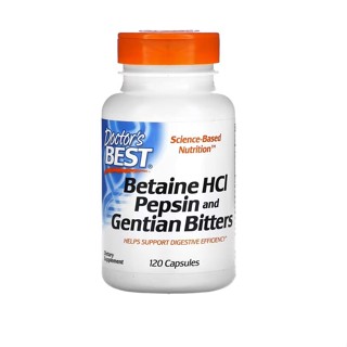 Doctors Best, Betaine HCI Pepsin &amp; Gentian Bitters x 120 แคปซูล (Capsules)