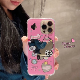 เคสโทรศัพท์มือถือกระจก ลายการ์ตูนกราฟฟิตี้ สําหรับ Apple iphone12 14promax 12 13 11 14