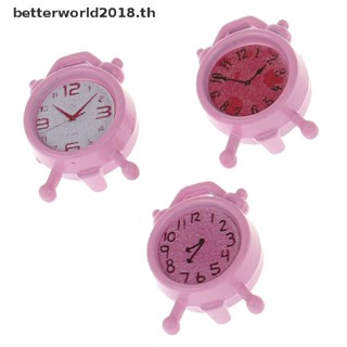 [betterworld2018] นาฬิกาปลุกจิ๋ว สีชมพู สําหรับตกแต่งบ้านตุ๊กตา 1:12 [TH]