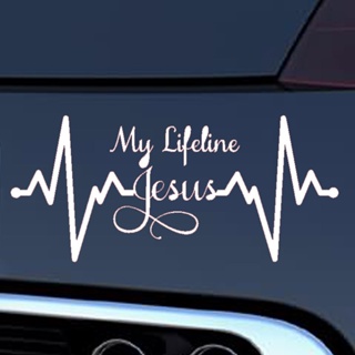 สติกเกอร์ ลายกราฟฟิก My Lifeline Jesus Christian God Religious น่ารัก สําหรับตกแต่งรถยนต์