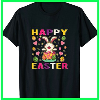 เสื้ Happy Easter Day 2022 Colorful Eggs Smile Face Meme T-Shirt_03S-5XL