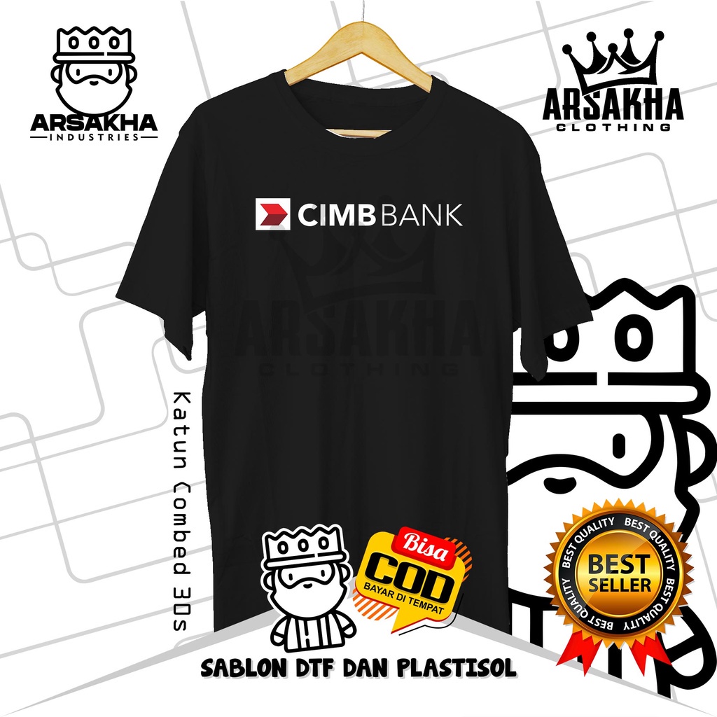 เสื้อยืด ผ้าฝ้าย ลาย Distro CIMB Banking 30s สําหรับผู้ชาย