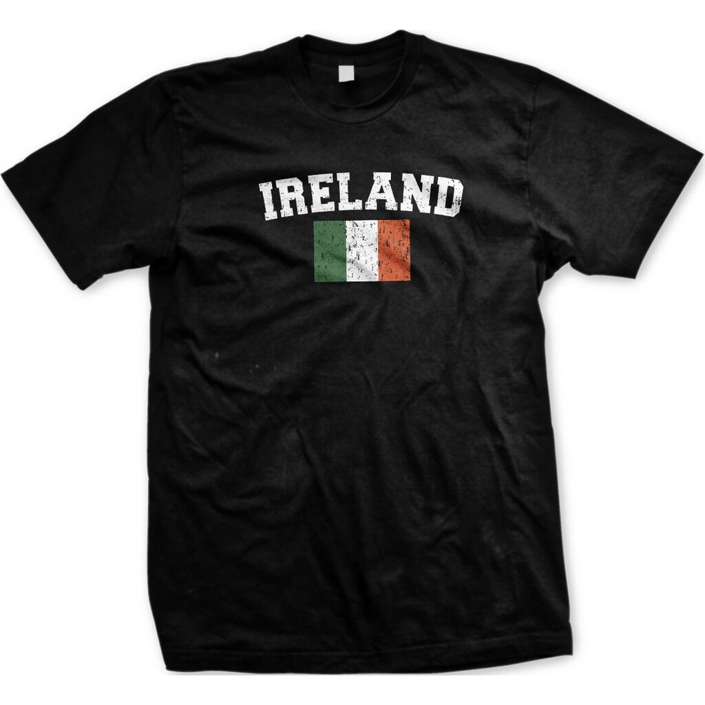 Ireland Distressed Soccer Flag - เสื้อยืดบุรุษ Irish Eire Pride Nationality