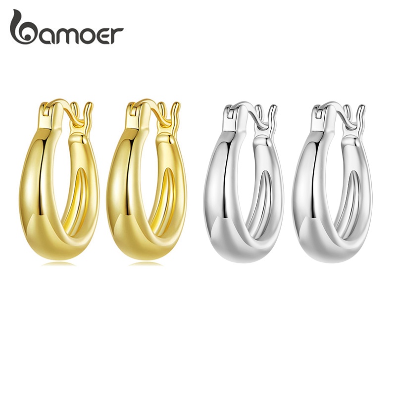 Bamoer ต่างหู Simple Ear Bluckets ผู้หญิงเครื่องประดับแฟชั่น YIE225