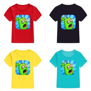 เสื้อยืดแขนสั้นลําลอง ทรงหลวม พิมพ์ลาย Mingyuan My Singing Monsters Wiki ออกแบบดี สําหรับเด็กผู้ชาย และผู้หญิง ไซซ์ 3