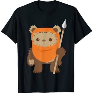 maerkelong เสื้อยืดชาย เสื้อยืดโอเวอร์ไซส์เสื้อยืด พิมพ์ลายกราฟิก Star Wars Wicket Ewok Chibi Kawaii น่ารักS-3XL