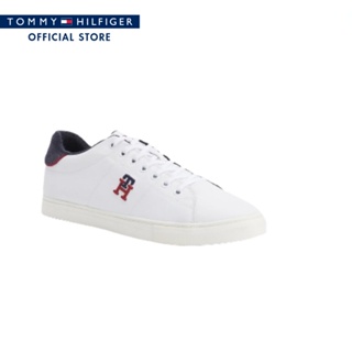 Tommy Hilfiger รองเท้าผ้าใบผู้ชาย รุ่น FM0FM04350 YBR -  สีขาว