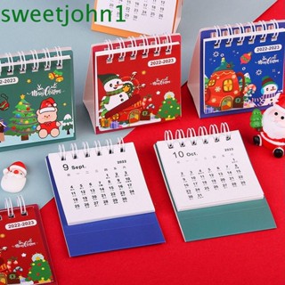 Sweetjohn ปฏิทินตั้งโต๊ะ ปีใหม่ 2023 แบบเกลียว ตั้งได้เอง แนวเรียบง่าย สําหรับตกแต่งวันคริสต์มาส