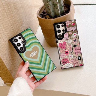 ความฝัน รักหัวใจ Casetify เคส Samsung Galaxy S23 Ultra S22 Ultra S23 Plus + Case ใหม่ กระจกเงา สี่เหลี่ยม ป้องกันการหล่น ซิลิกาเจล นุ่ม เคส