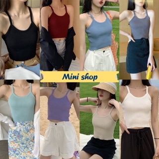 Mini shop🌸พร้อมส่ง🌸 (47210) พร้อมส่ง เสื้อกล้ามไหมพรม ดีเทลผ้าร่อง มี8สีคิ้วมาก