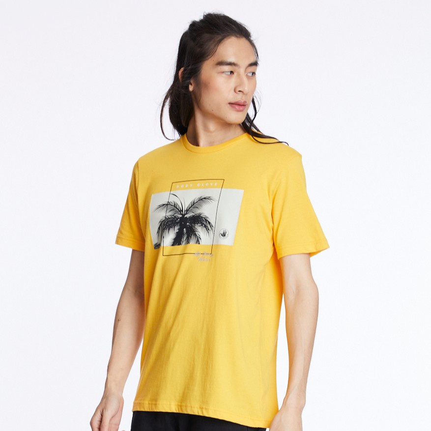 BODY GLOVE Unisex Graphic Tee Cotton T-Shirt เสื้อยืด สีเหลือง-04_01