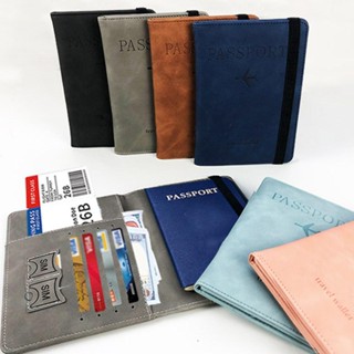 Rfid กระเป๋าใส่หนังสือเดินทาง หนัง PU 4 ช่อง อเนกประสงค์ สําหรับทุกเพศ ทุกวัย