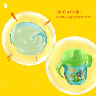 แก้วน้ำเด็ก ปากเป็ด มีหูจับ มีกันสำลัก BPA Free 260ml แก้วหัดดื่ม ขวดนมปากเป็ด