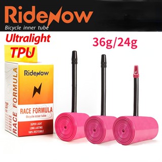 Ridenow ยางในรถจักรยาน TPU เบาพิเศษ ยาว 65 มม. 700x18 25 28 32 สําหรับรถจักรยานเสือภูเขา