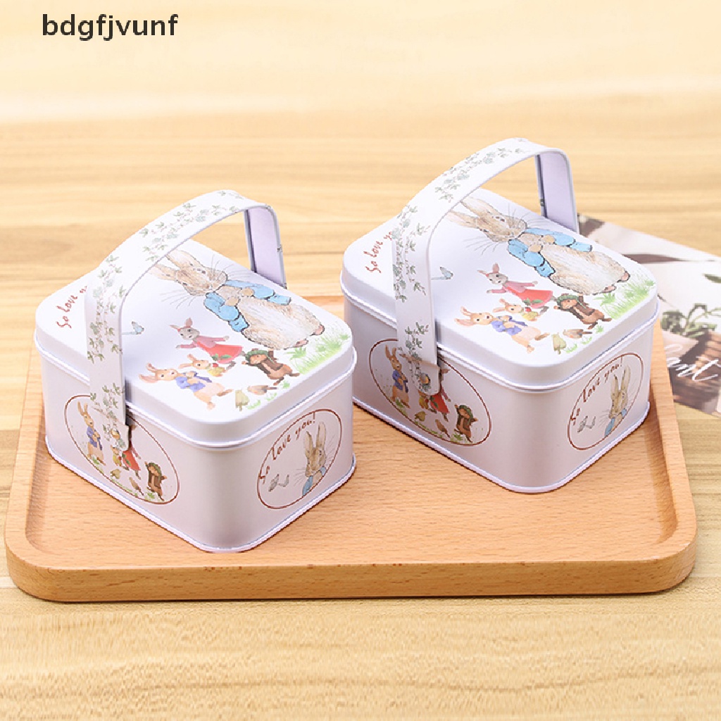 Bdgf กล่องเก็บขนม รูปกระต่ายน้อย สีขาว สไตล์วินเทจ