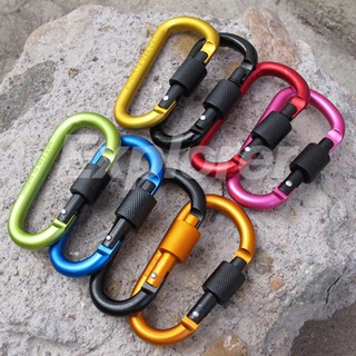 คุณภาพสูงหนา 8 ซม. พร้อมล็อค D-type carabiner fast แขวน nut หัวเข็มขัดแขวนหัวเข็มขัดอลูมิเนียมกระเป๋าเป้สะพายหลัง buckle EOS046