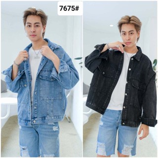 i7675เสื้อแจ็คเก็ตยีนส์Big size