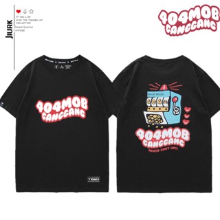 【พร้อมส่ง】404MOB เสื้อยืดแขนสั้น คอกลม ผ้าฝ้าย พิมพ์ลายการ์ตูน ทรงหลวม สําหรับผู้ชาย และผู้หญิง