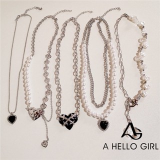 A HELLO GIRL สร้อยคอโซ่ยาว หลายชั้น จี้รูปหมี สไตล์ฮิปฮอป เครื่องประดับแฟชั่น สําหรับผู้หญิง